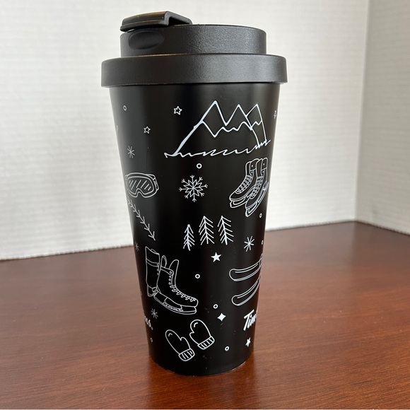 Tim Hortons 18 Oz. Black Metal Travel Mug 2021 Winter Hobby - Picture 2 of 7